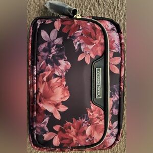 Victoria's Secret Pink and Purple Cosmetic Bag Floral Design NEW